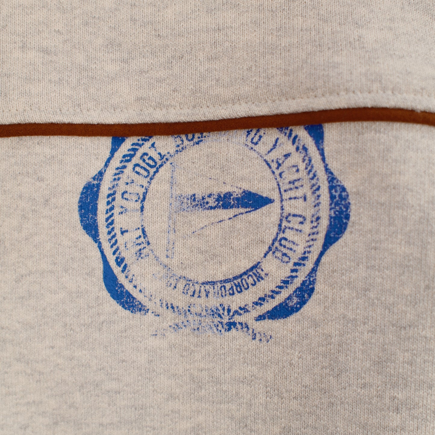 Leather-Trimmed Sweatshirt  Oatmeal