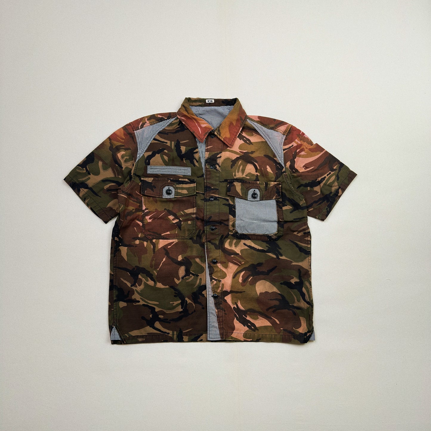 Patchworked Camo Shirt Black