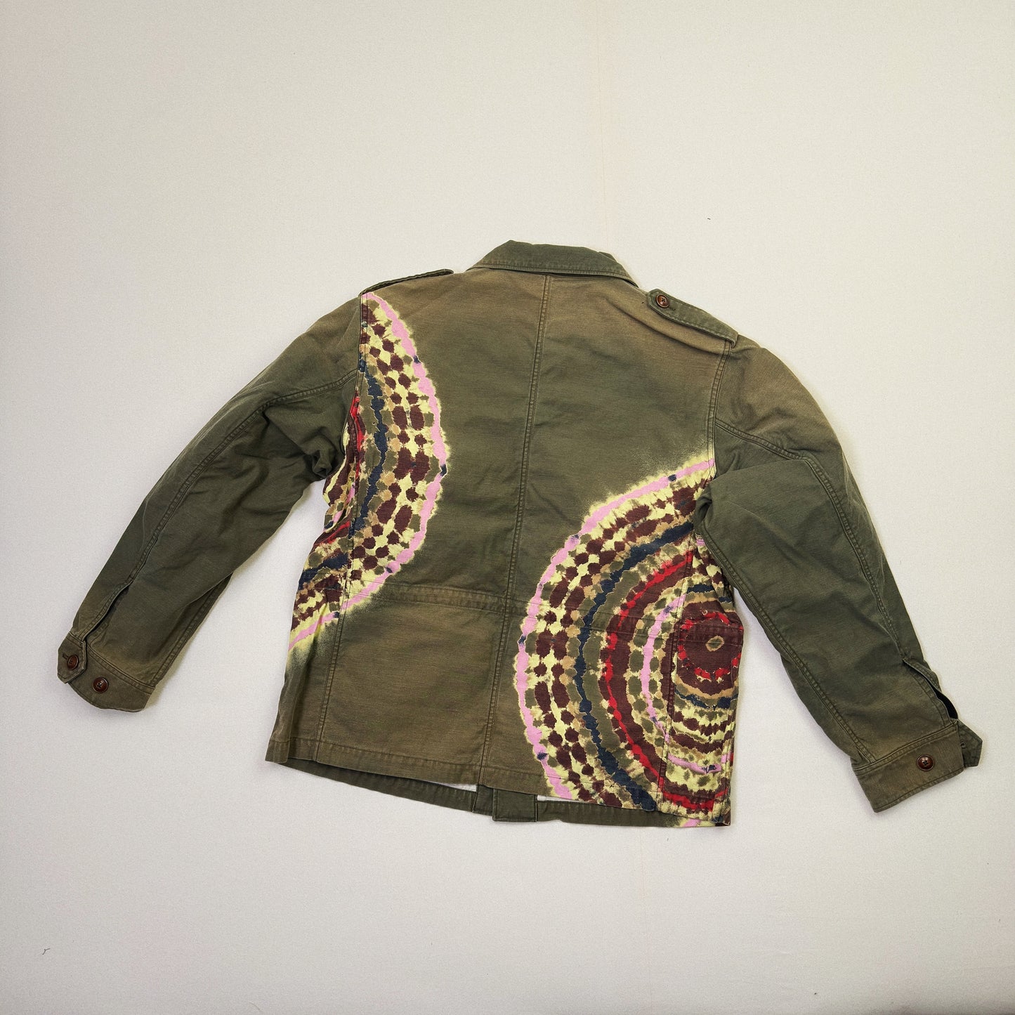 Tie-Dye Military Jacket Khaki