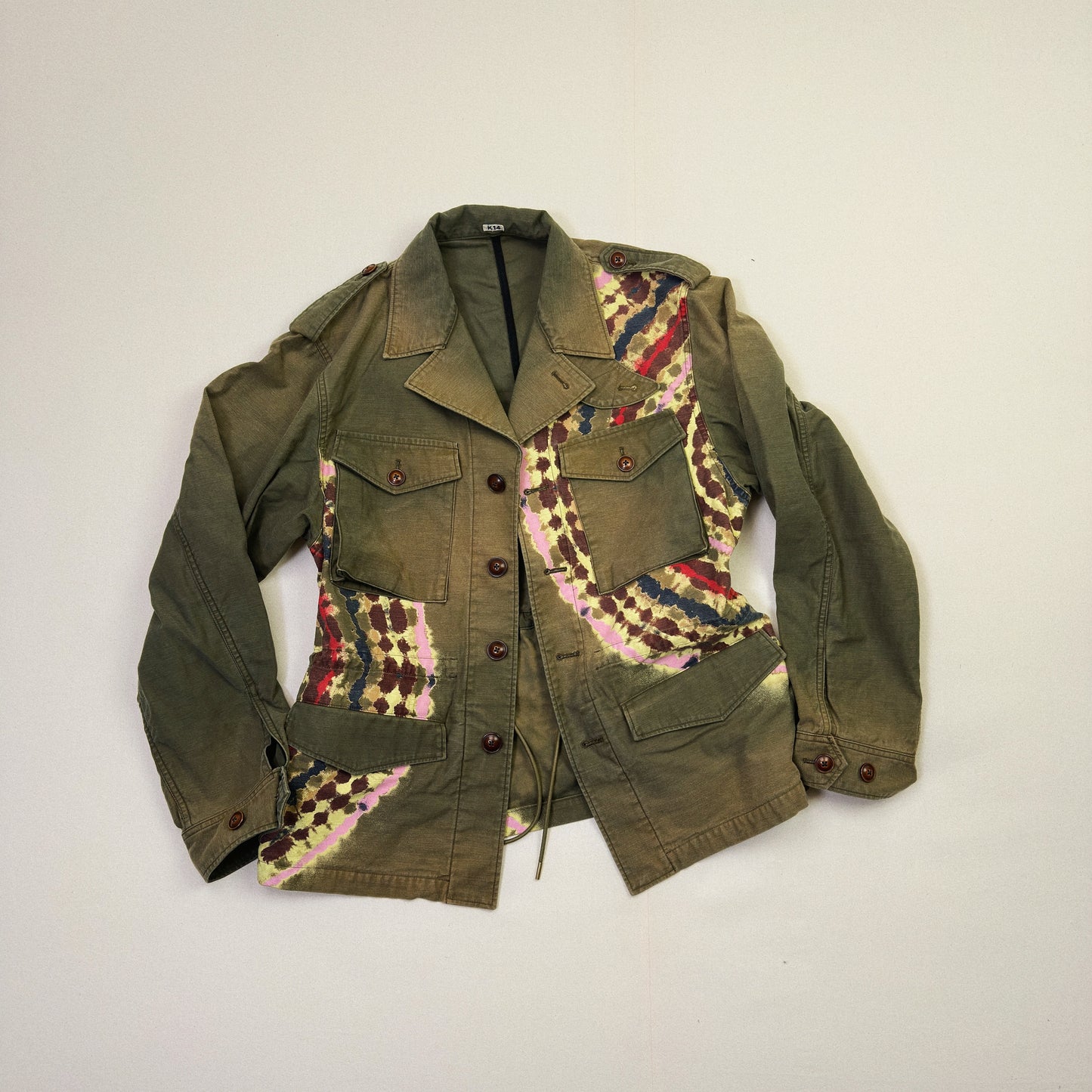 Tie-Dye Military Jacket Khaki