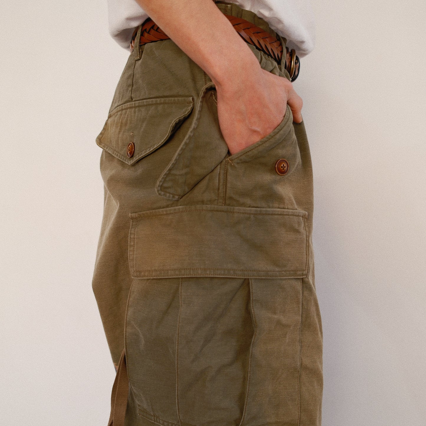 Tie-Dye Military Pants  Khaki
