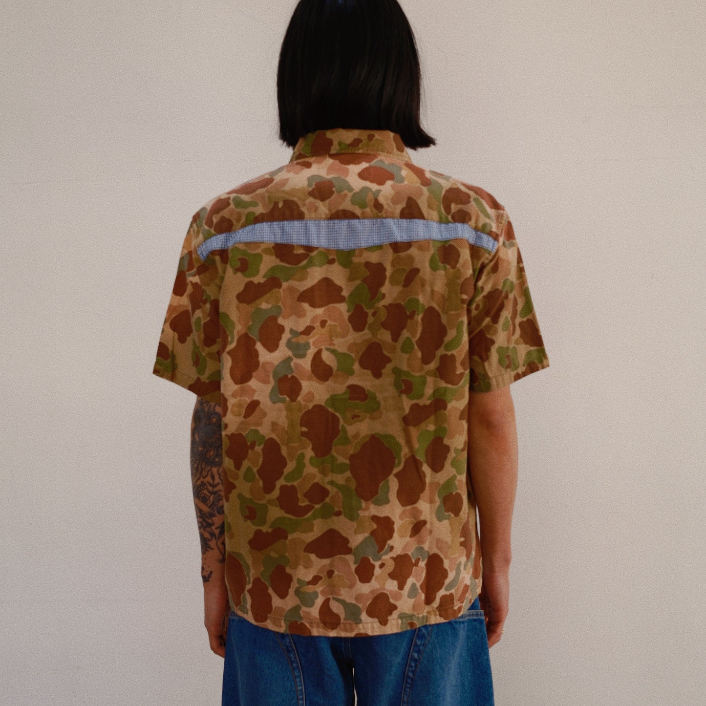 Patchworked Camo Shirt Khaki