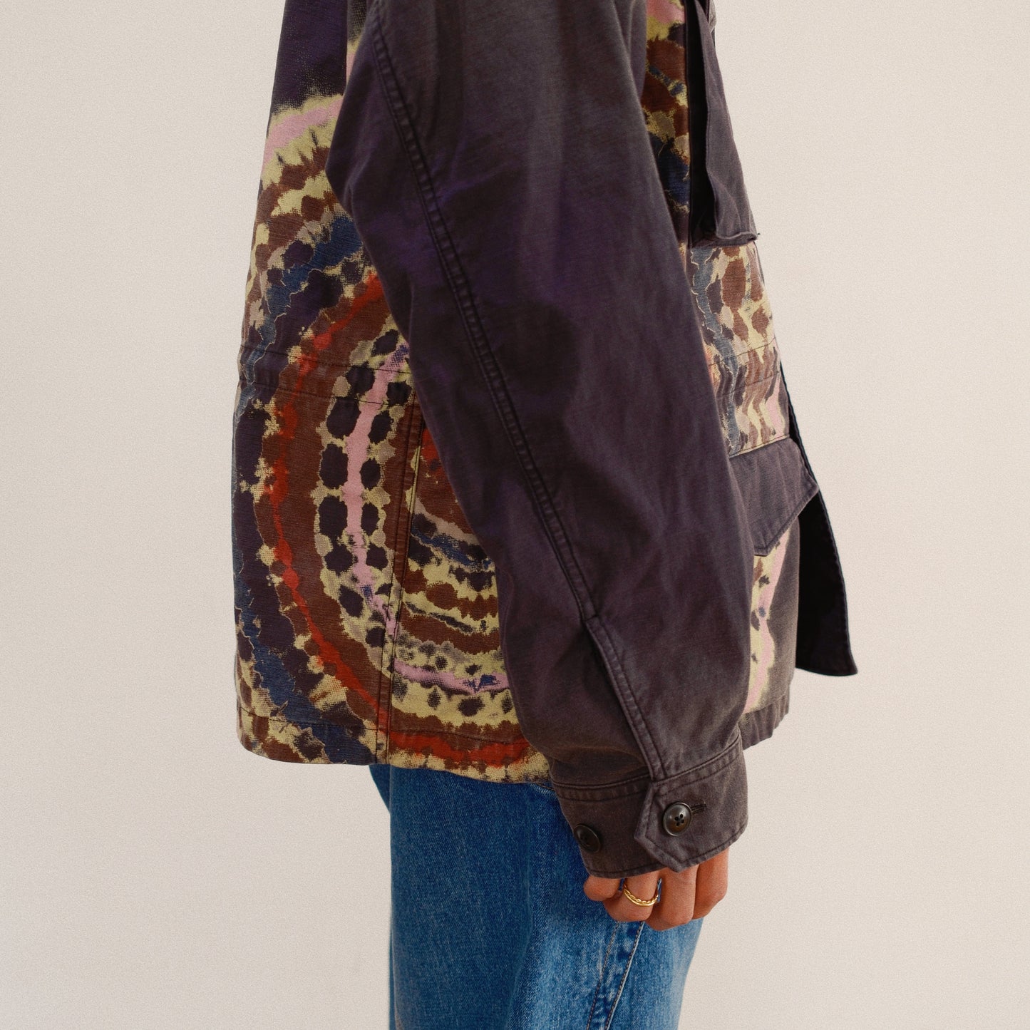 Tie-Dye Military Jacket Black