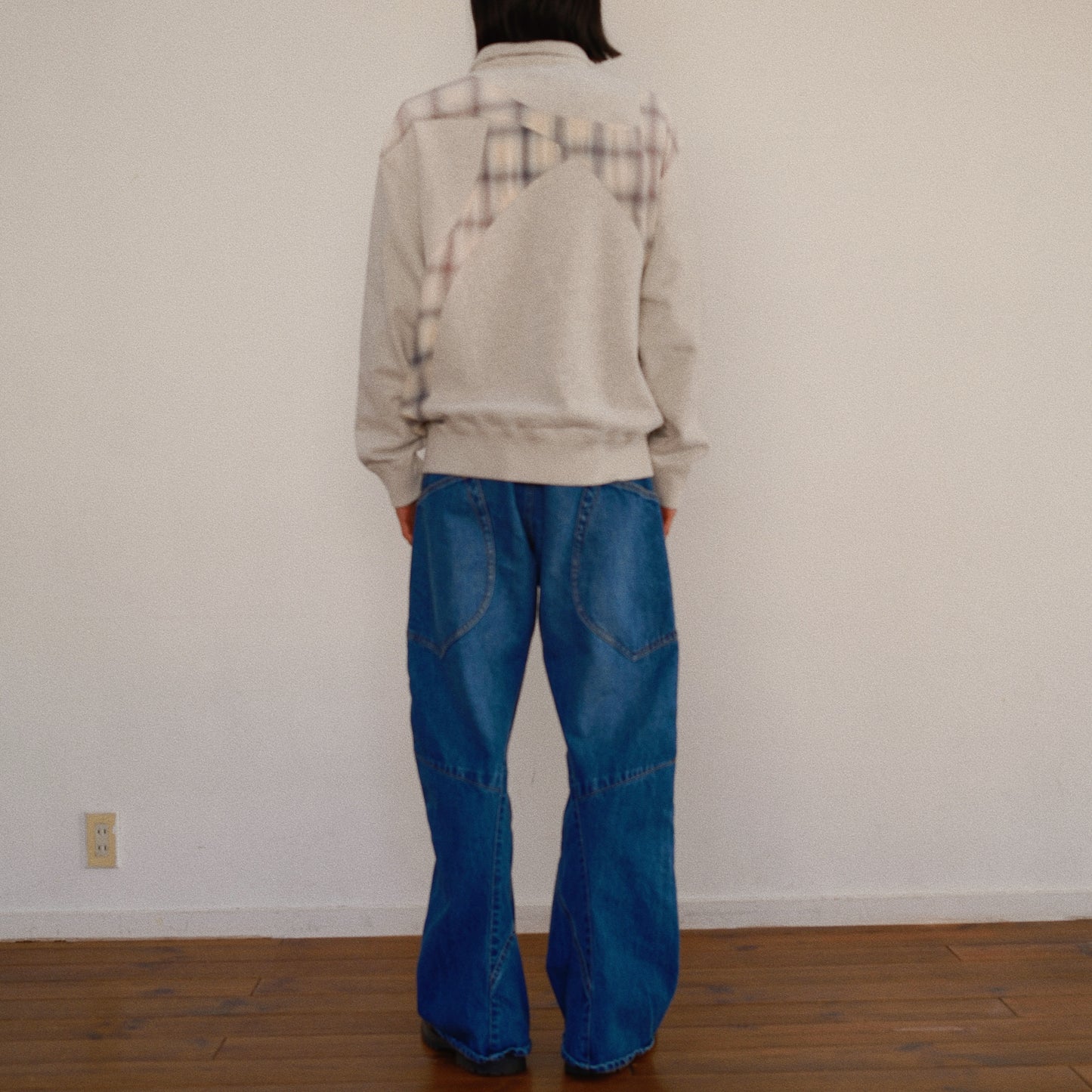 Pachwoked Half-Zip Sweatshirt Oatmeal