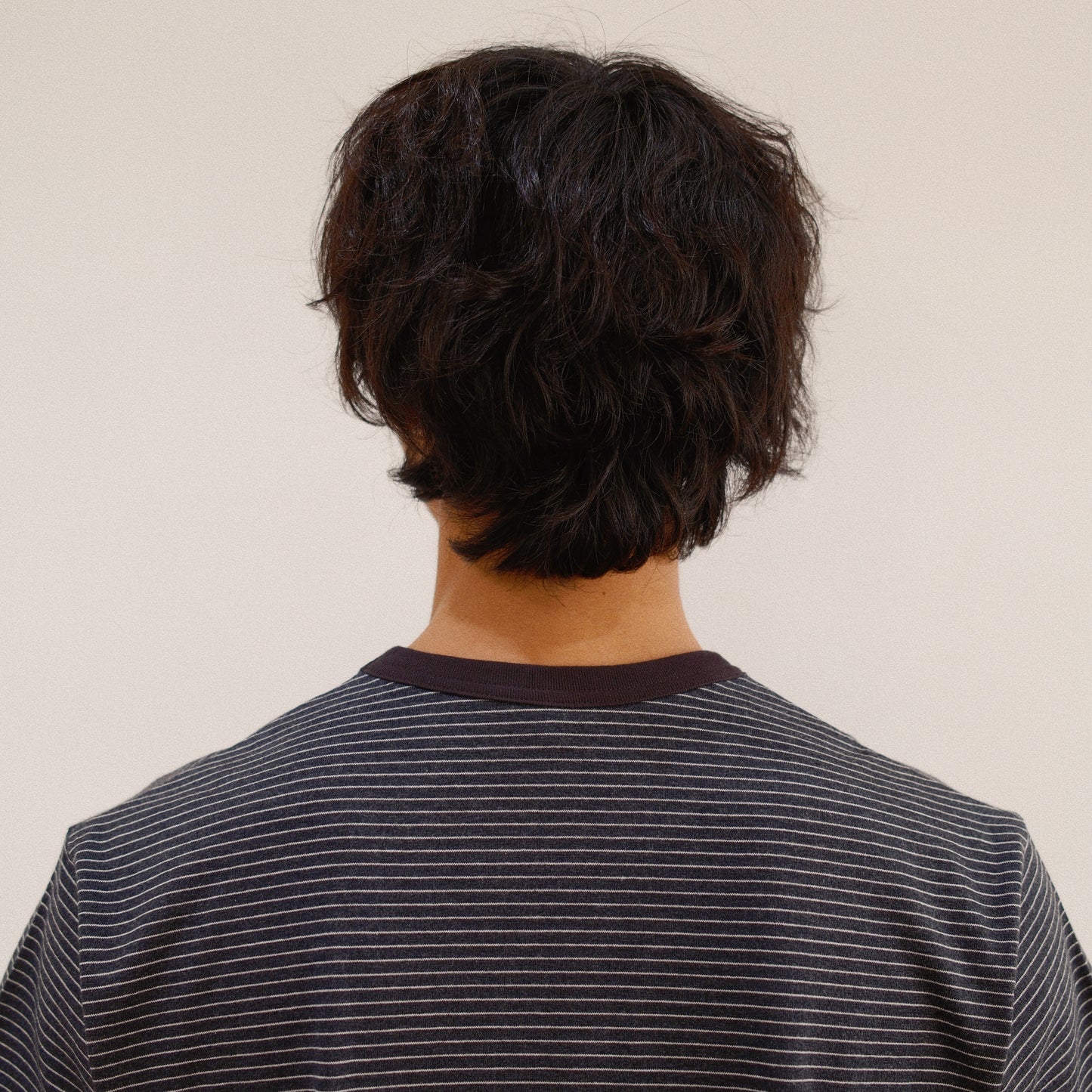 Hand-Embroidered Stripe T-Shirt Black