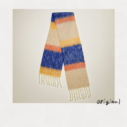 Color-block scarf Blue