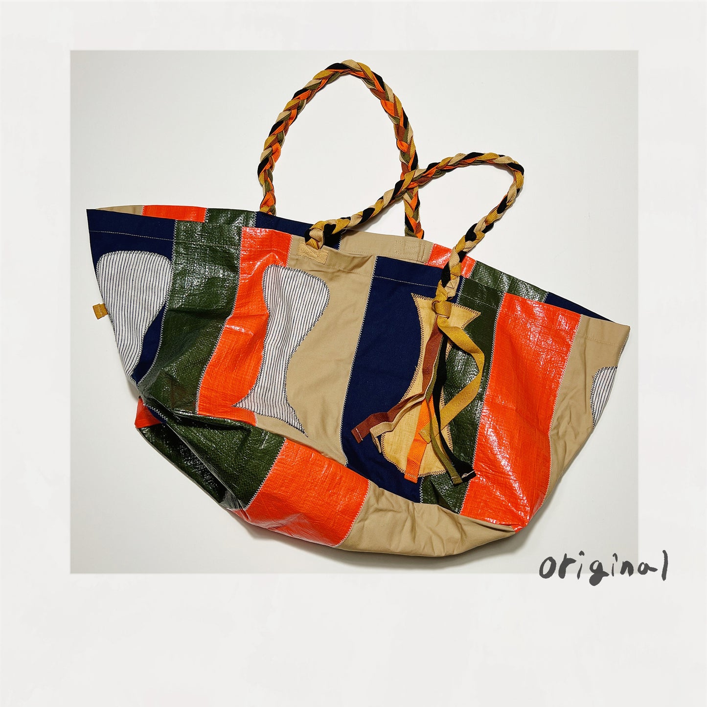 Color-block vinyl bag Orange