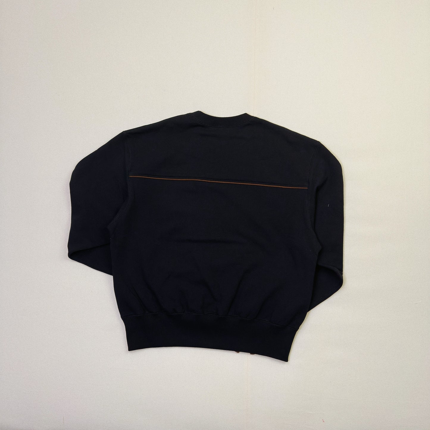 Leather-Trimmed Sweatshirt  Black