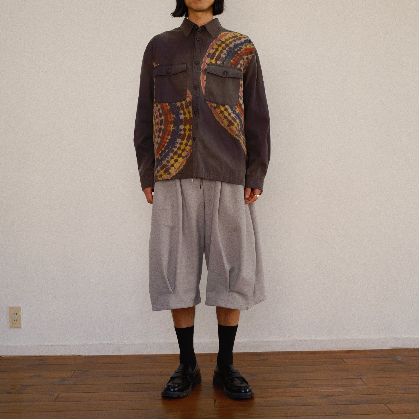 Tie-Dye Military Shirt  Black
