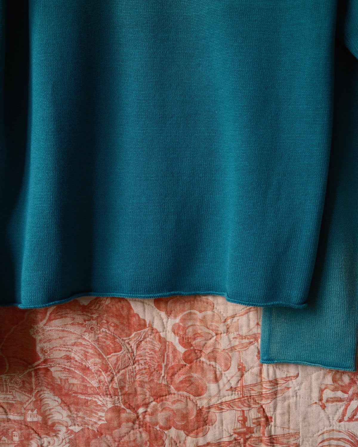 Vintage-effect Cotton Knit Pullover Green