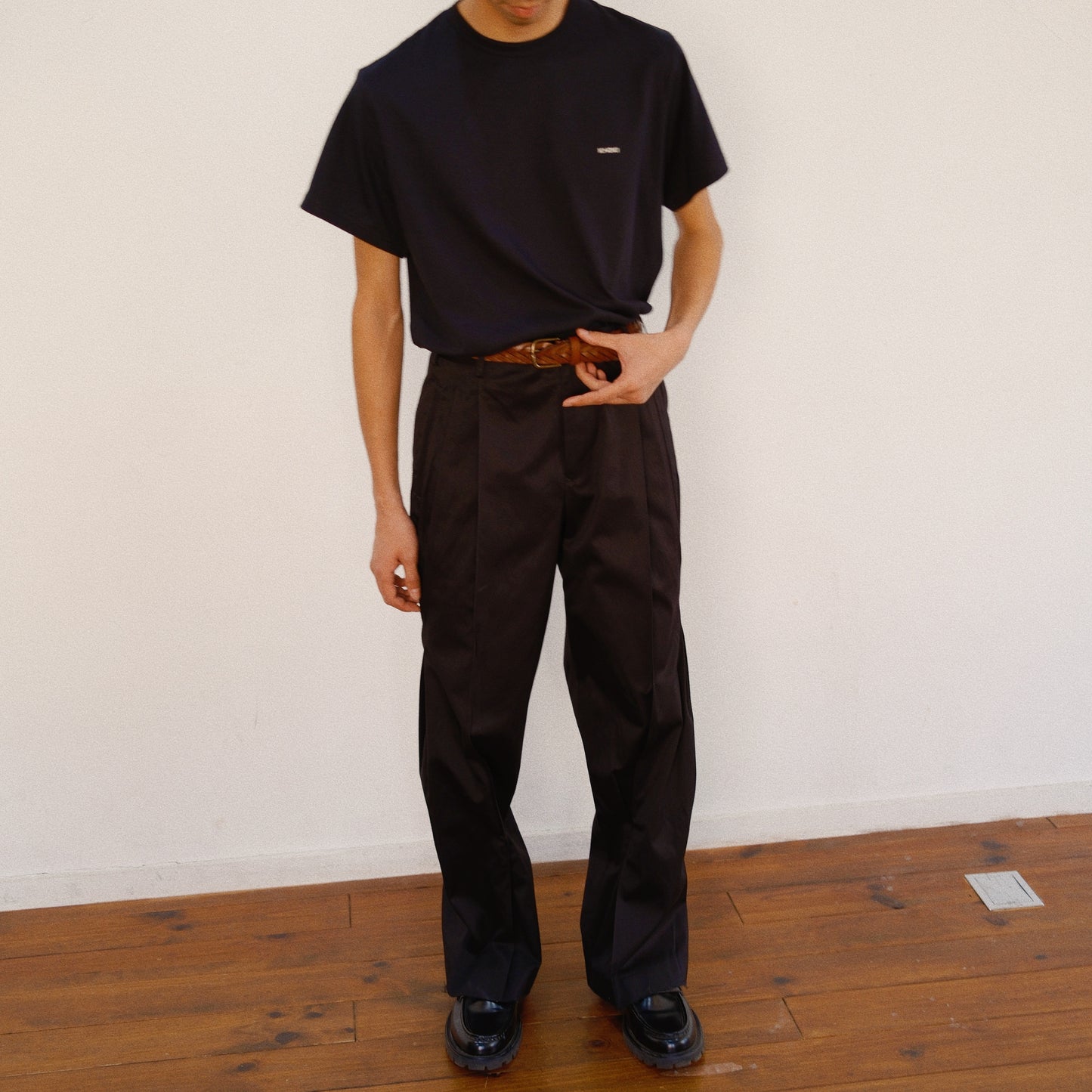 Pleated Chino Pants  Black