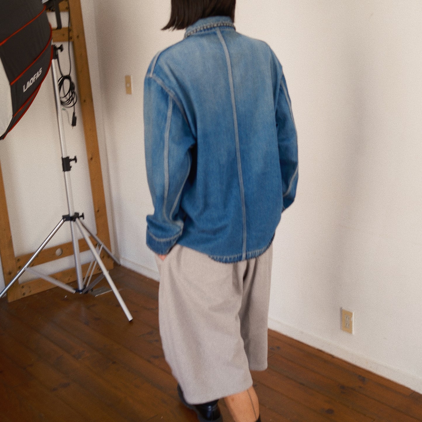 Hand-Embroidered Denim Coverall Indigo