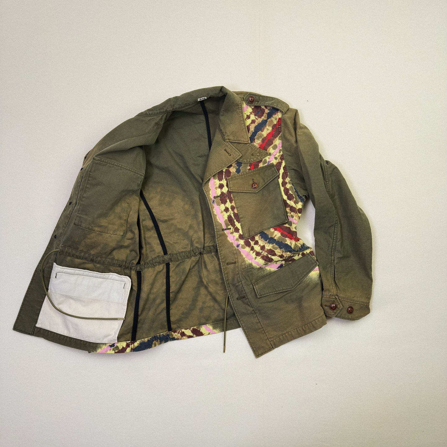 Tie-Dye Military Jacket Khaki