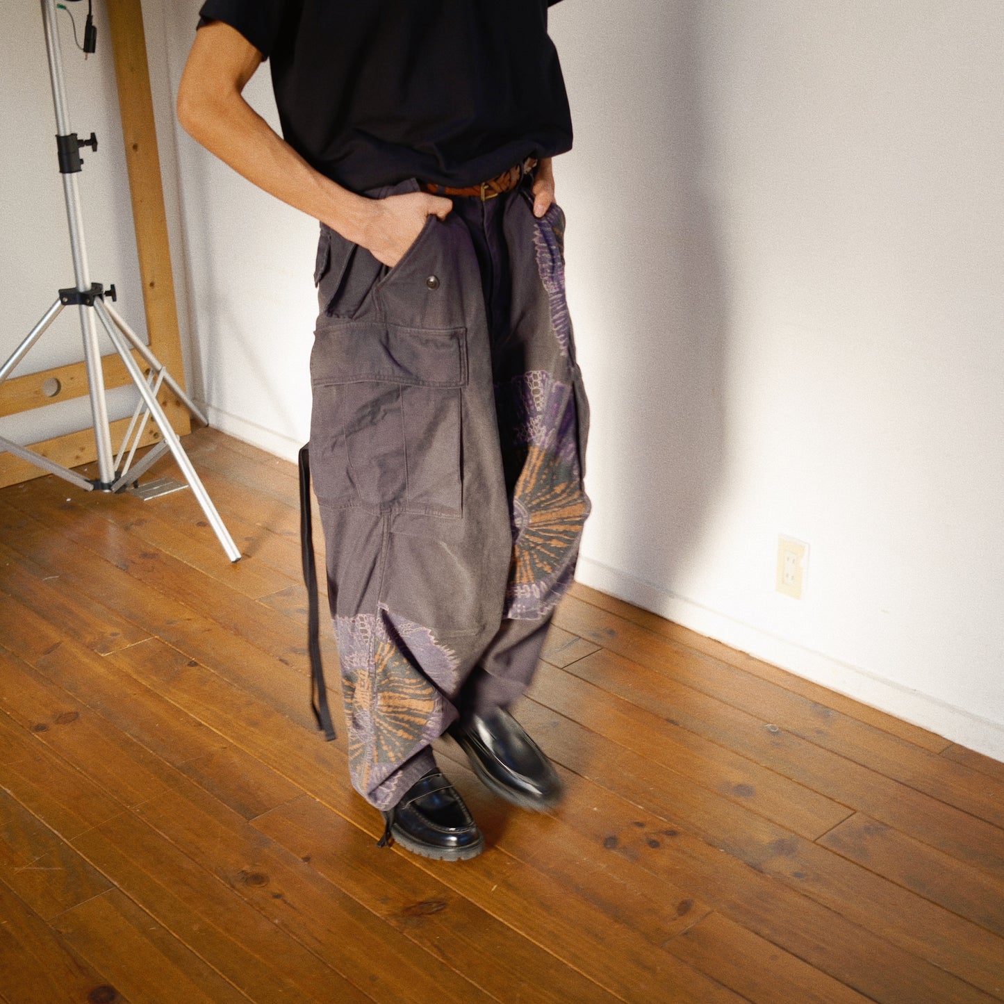 Tie-Dye Military Pants  Black