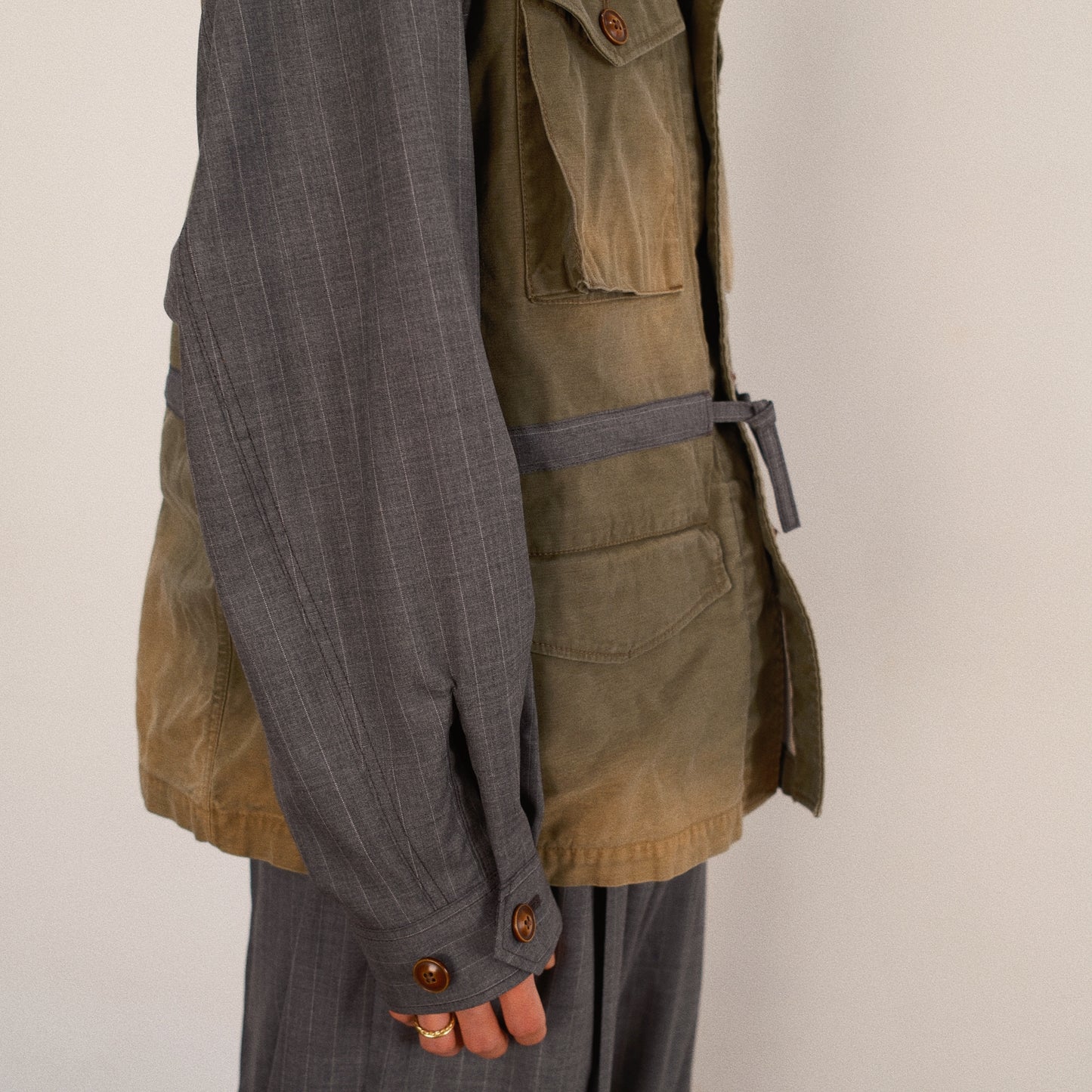 Combination Military Jacket Khaki