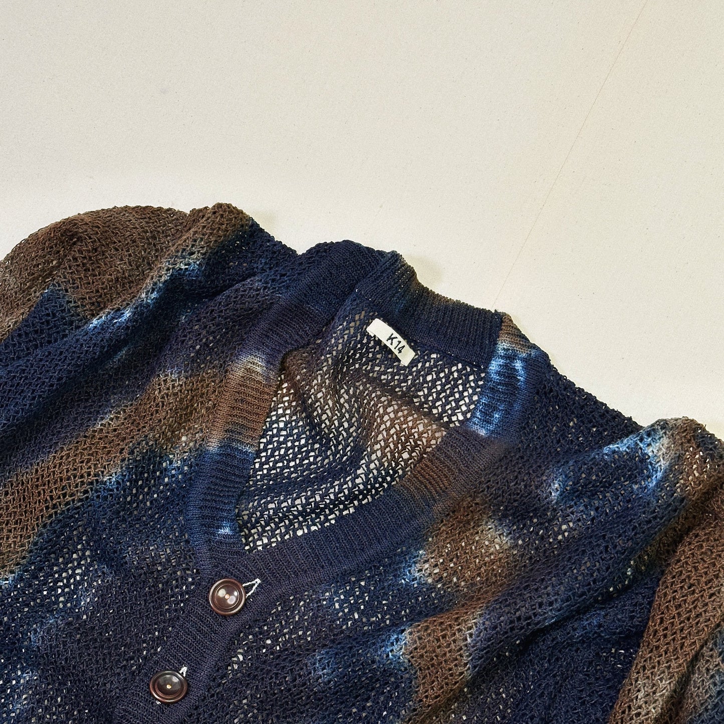 Tie-Dye Knit Cardigan Brown