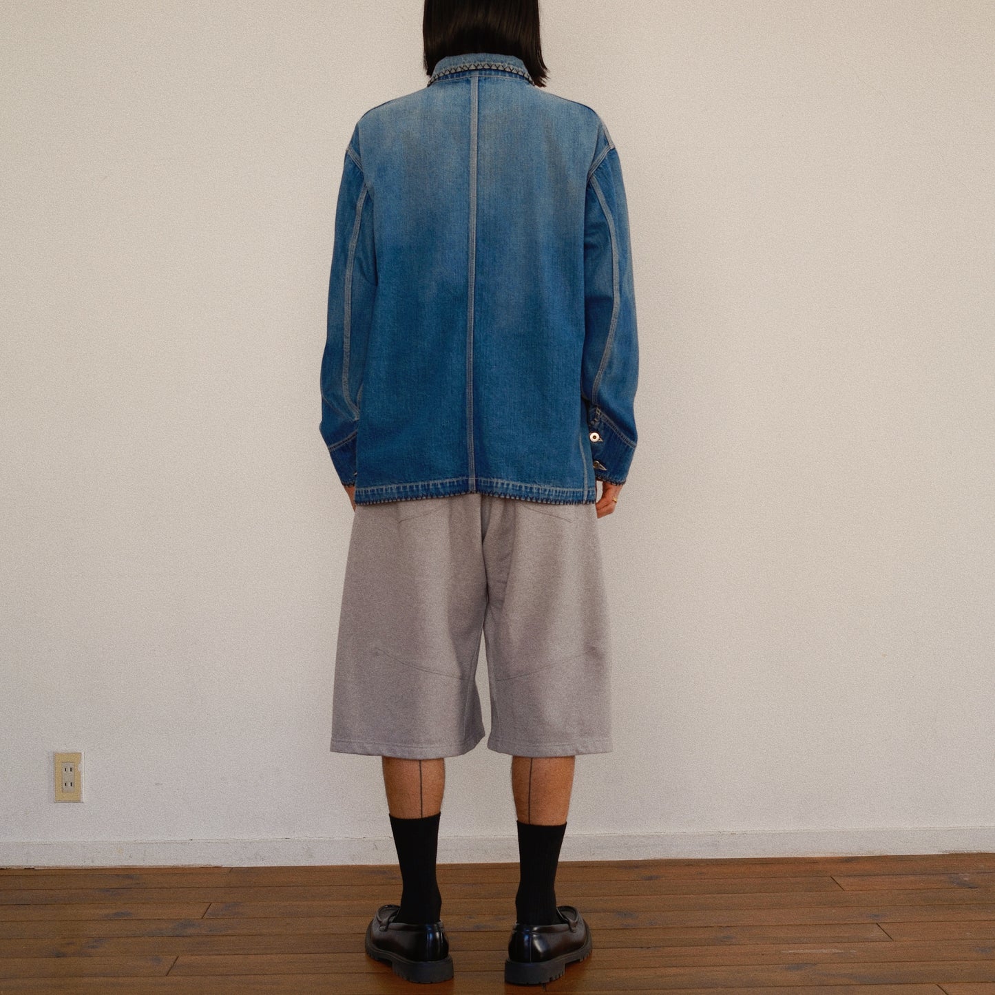 Hand-Embroidered Denim Coverall Indigo