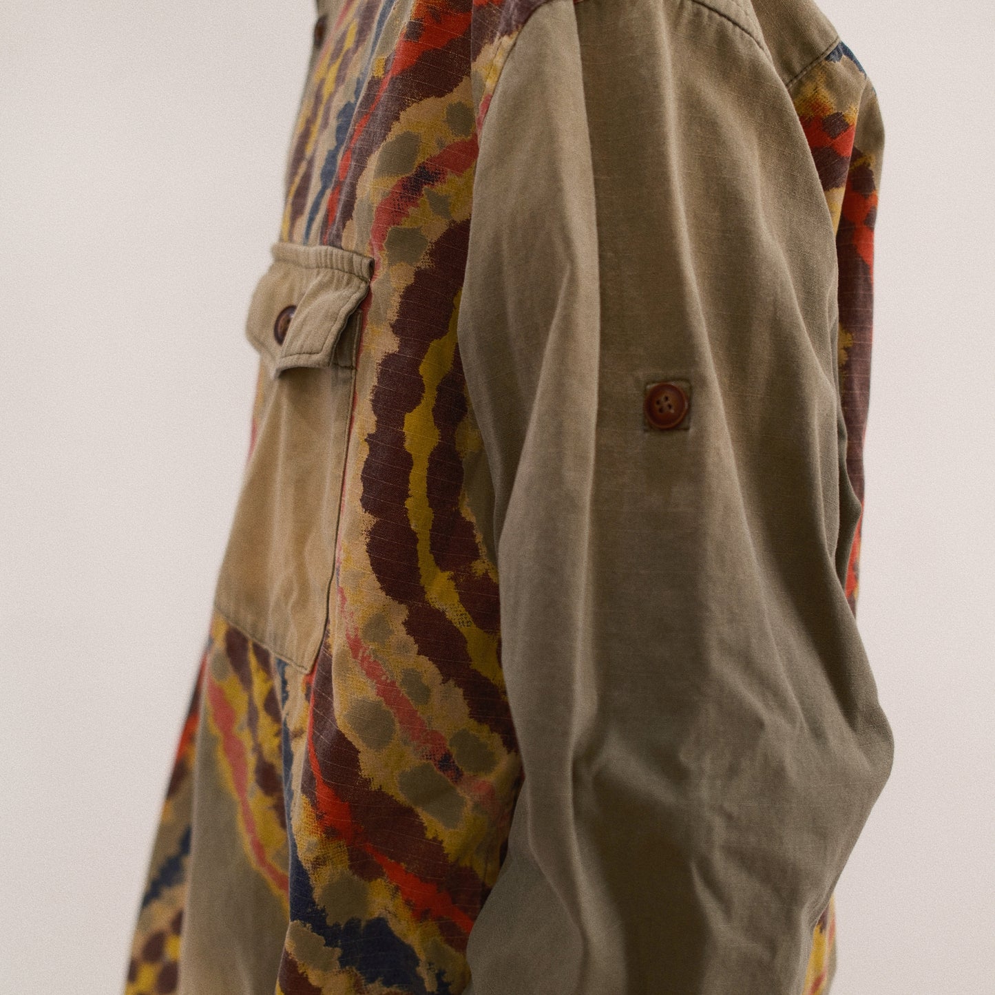 Tie-Dye Military Shirt  Khaki