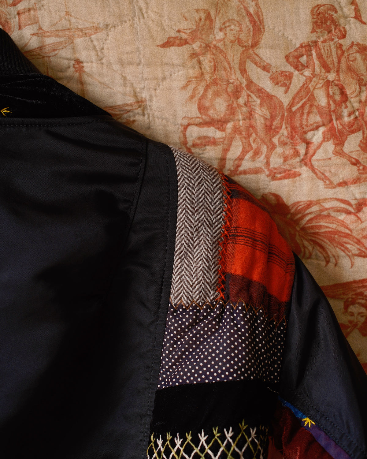 Quilt bomber jacket Black