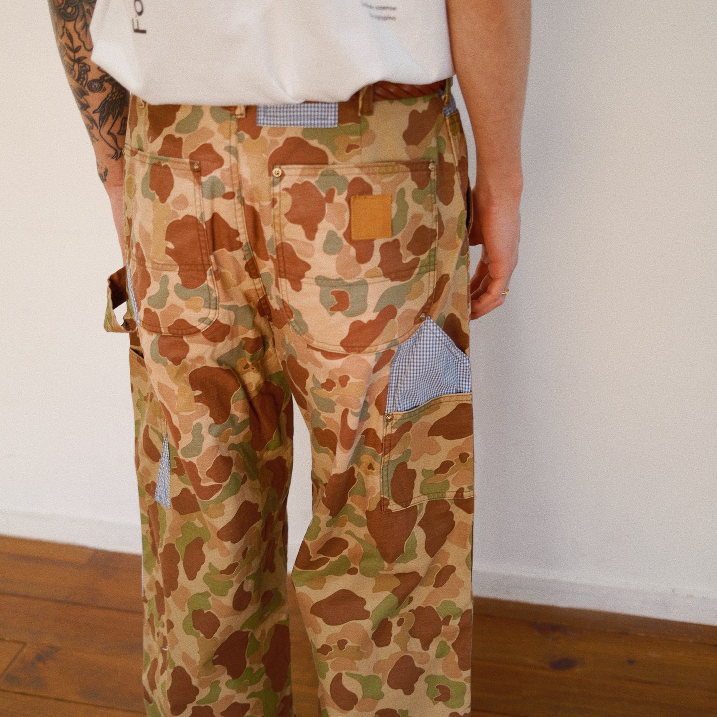 Patchworked Camo Pants Khaki