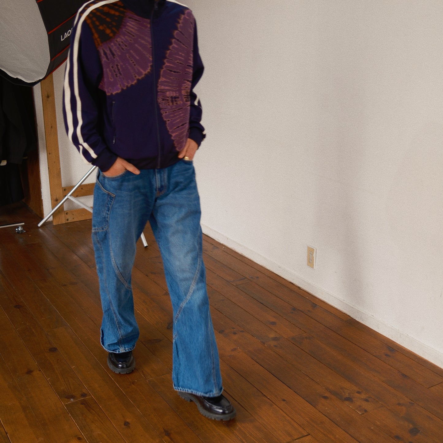 Tie-Dye Track Jacket  Navy