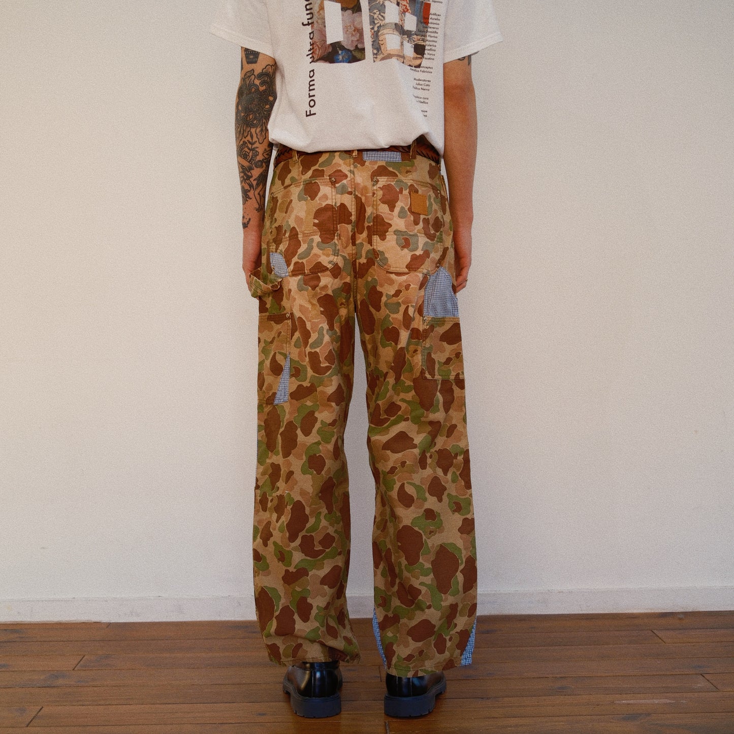 Patchworked Camo Pants Khaki