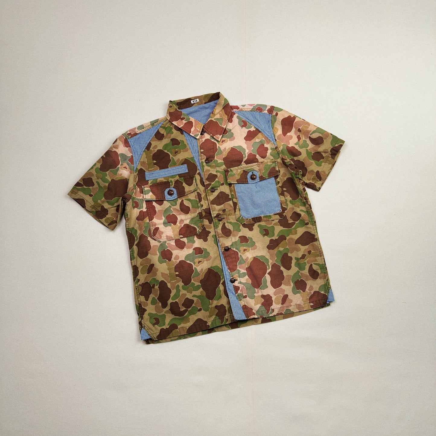 Patchworked Camo Shirt Khaki