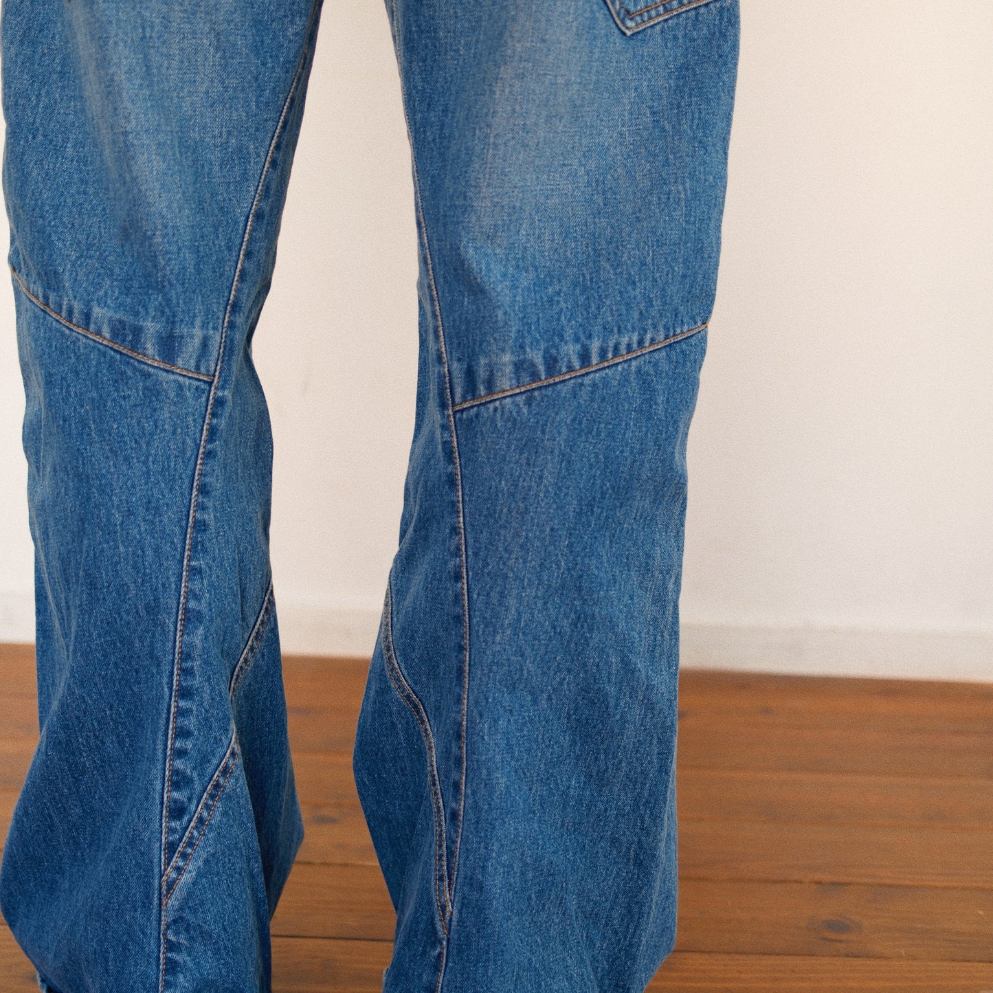 3D Cutting Denim Pants  Indigo