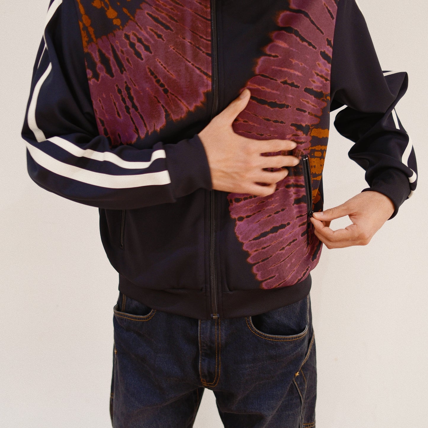 Tie-Dye Track Jacket  Black