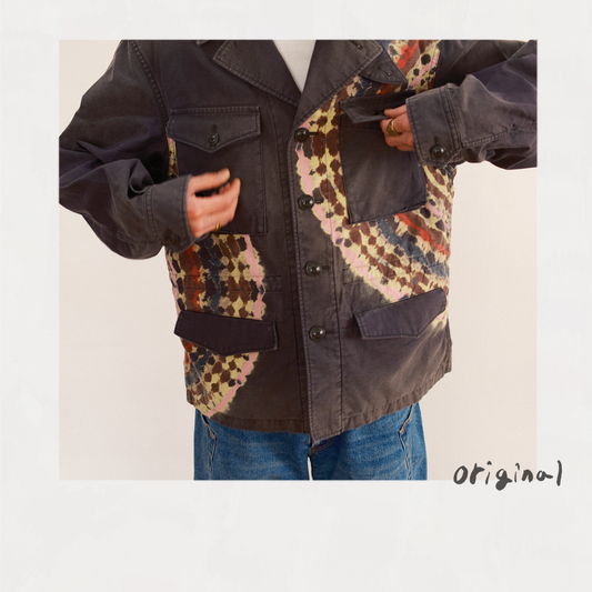 Tie-Dye Military Jacket Black