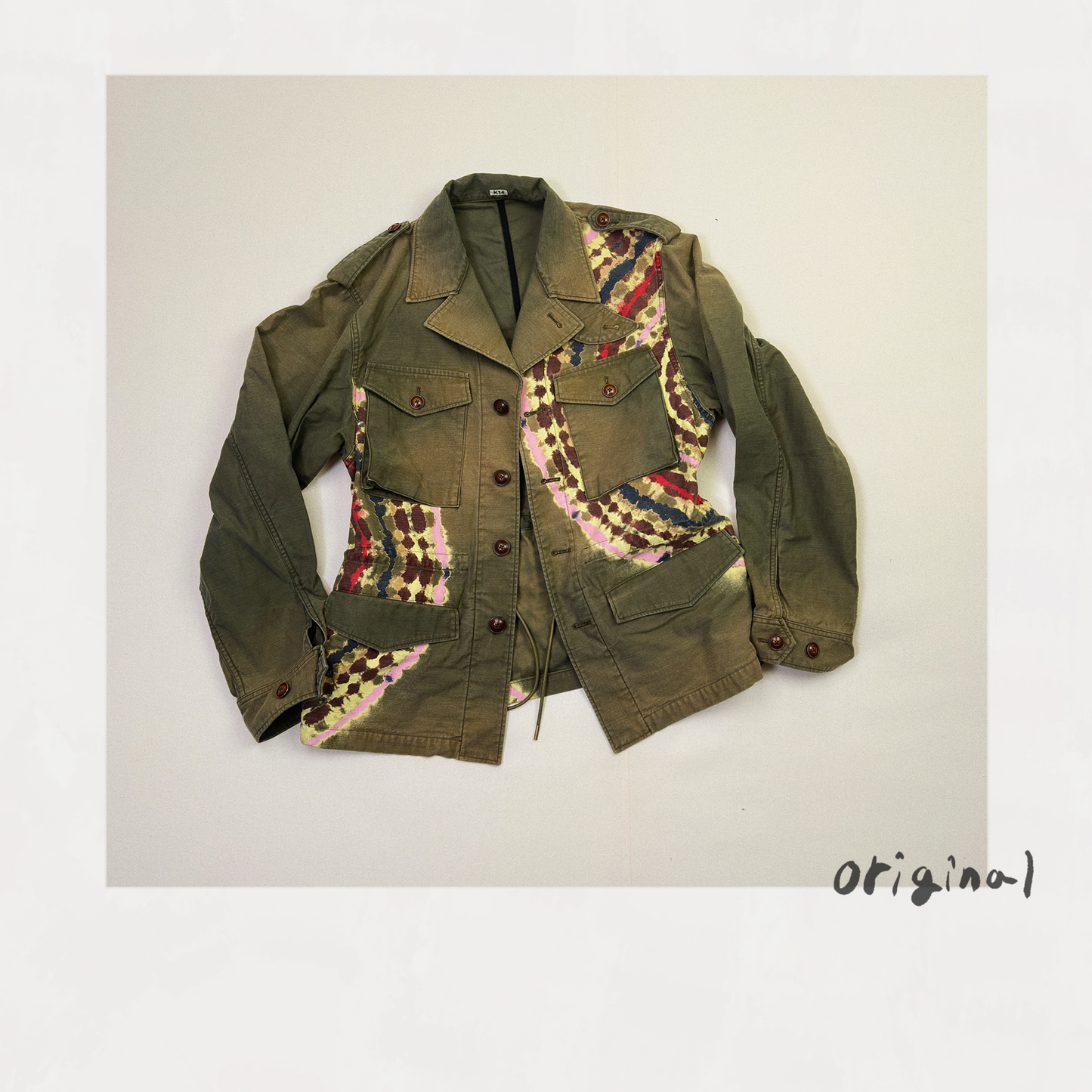 Tie-Dye Military Jacket Khaki