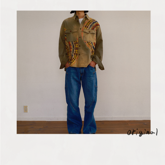 Tie-Dye Military Shirt  Khaki