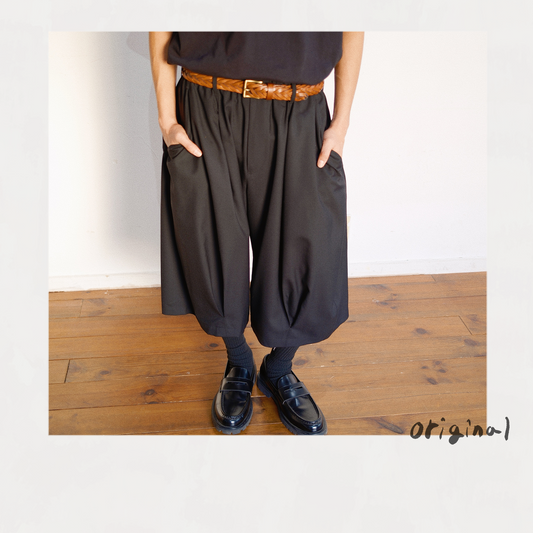 Pleated Balloon Dress Pants  Black