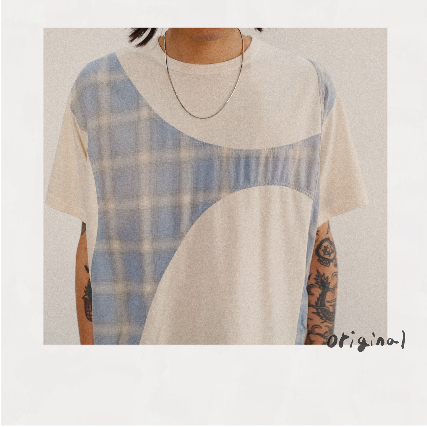 Pachworked Faded T Shirt  Oatmeal