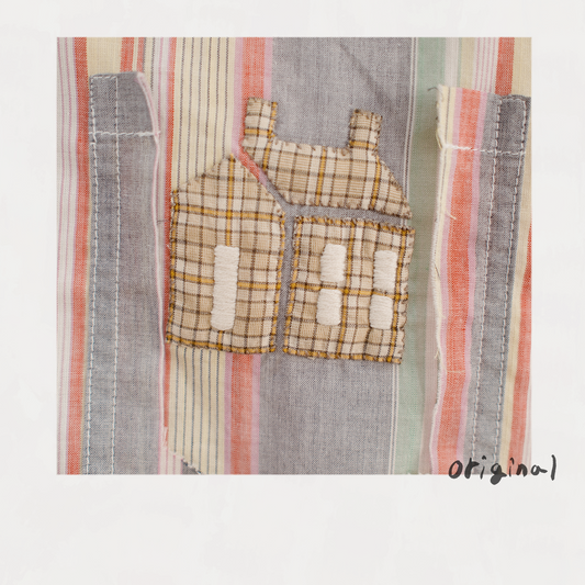 Hand-Embroidered Stripe Shirt  Black