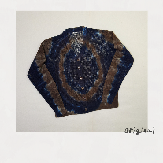 Tie-Dye Knit Cardigan Brown
