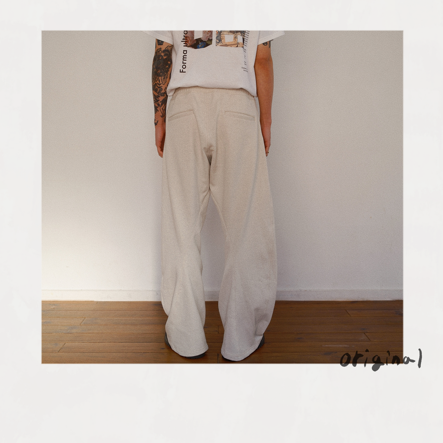 3D Cutting Sweat Pants Oatmeal