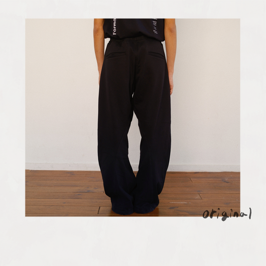 3D Cutting Sweat Pants Black