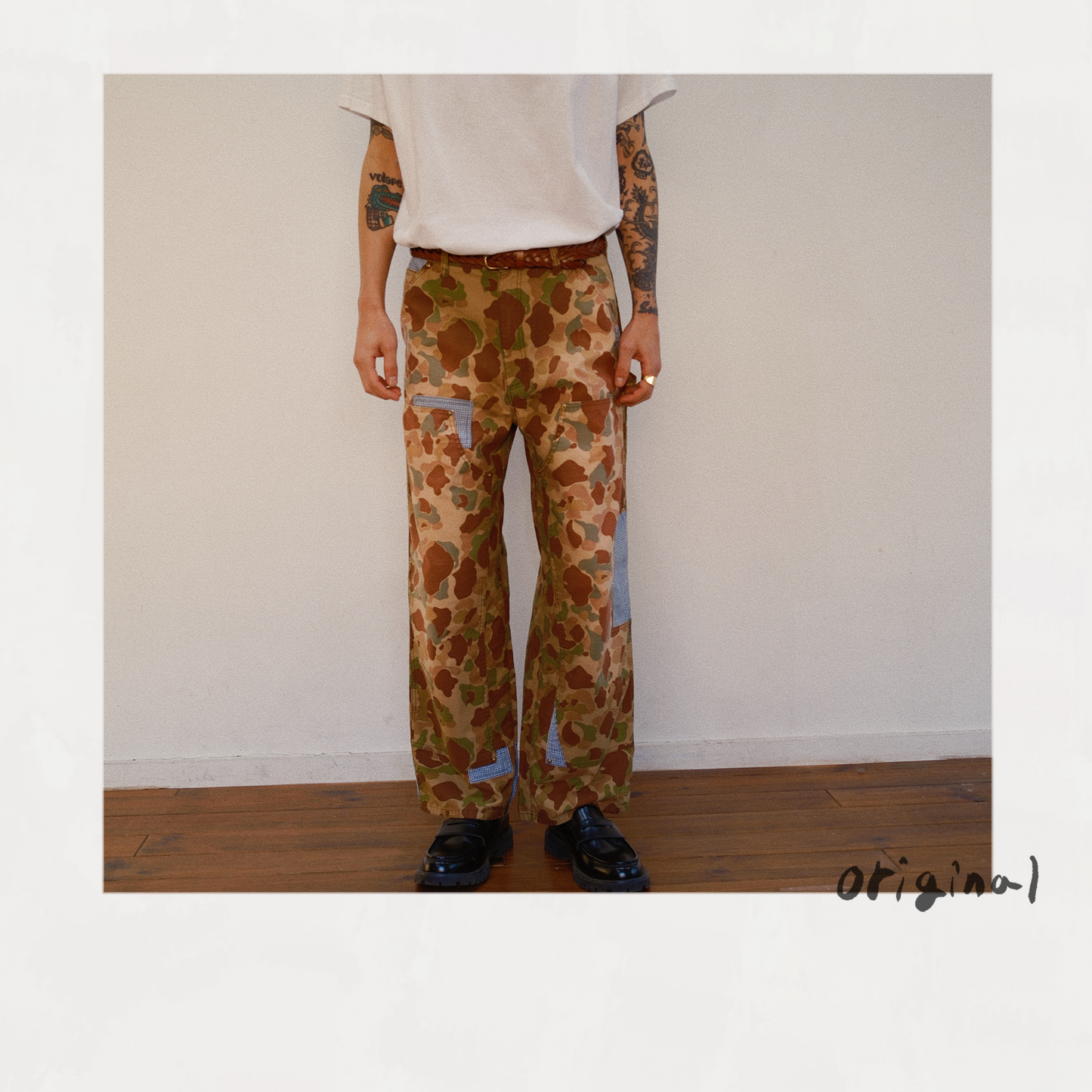 Patchworked Camo Pants Khaki