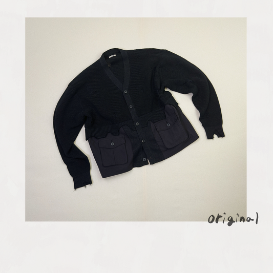Destroyed Knit Cardigan Black