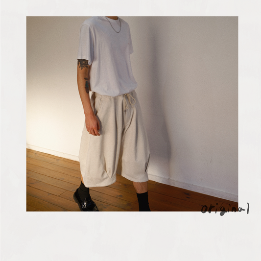 Pleated Balloon Sweat Pants Oatmeal