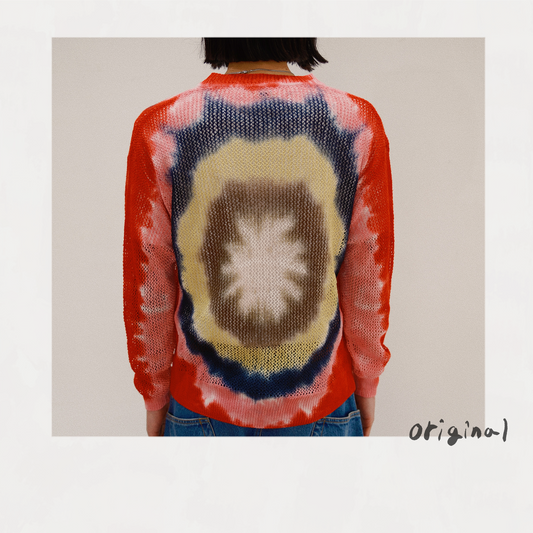 Tie-Dye Knit Cardigan  Red