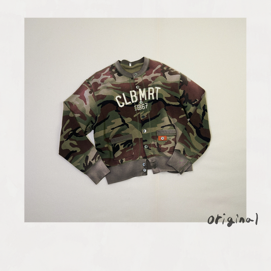 Camo Sweat Cardigan Black