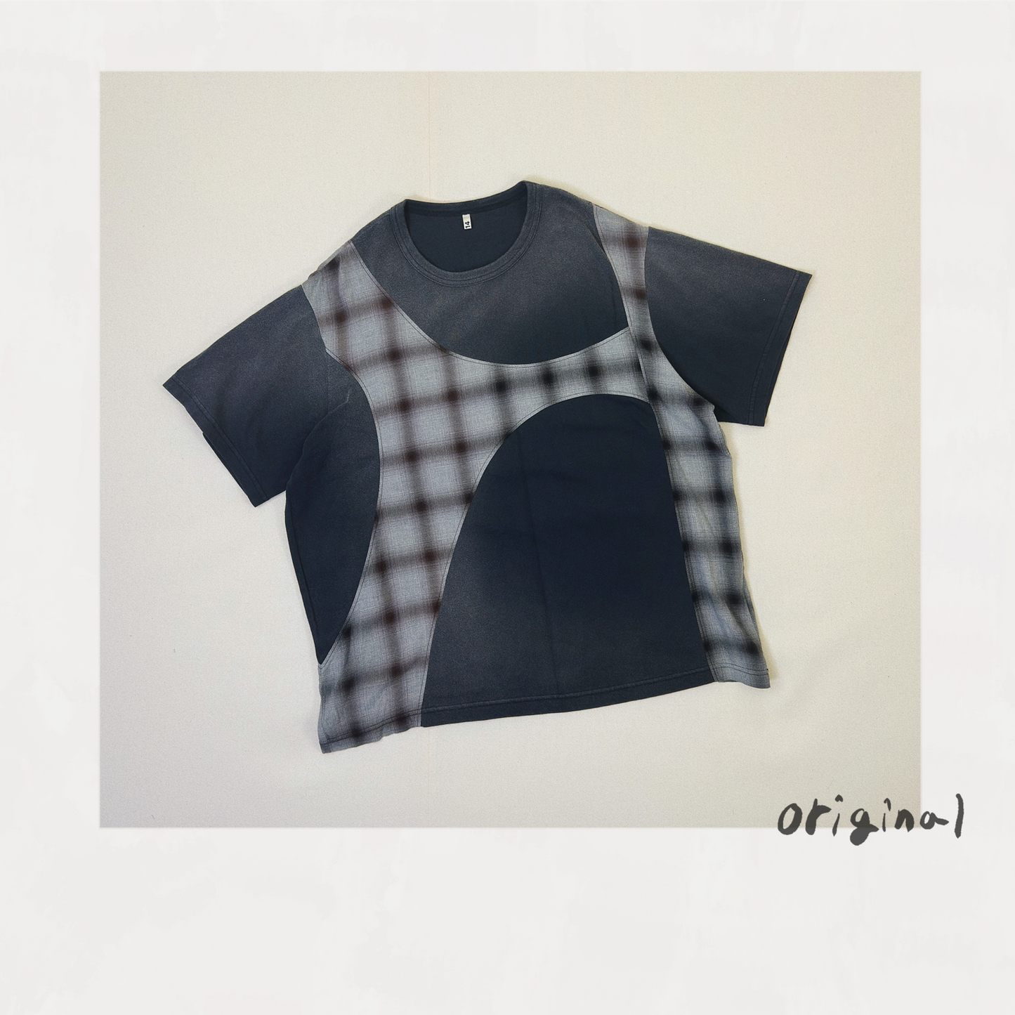 Pachworked Faded T Shirt  Black