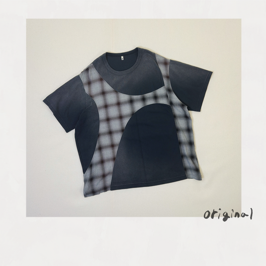 Pachworked Faded T Shirt  Black