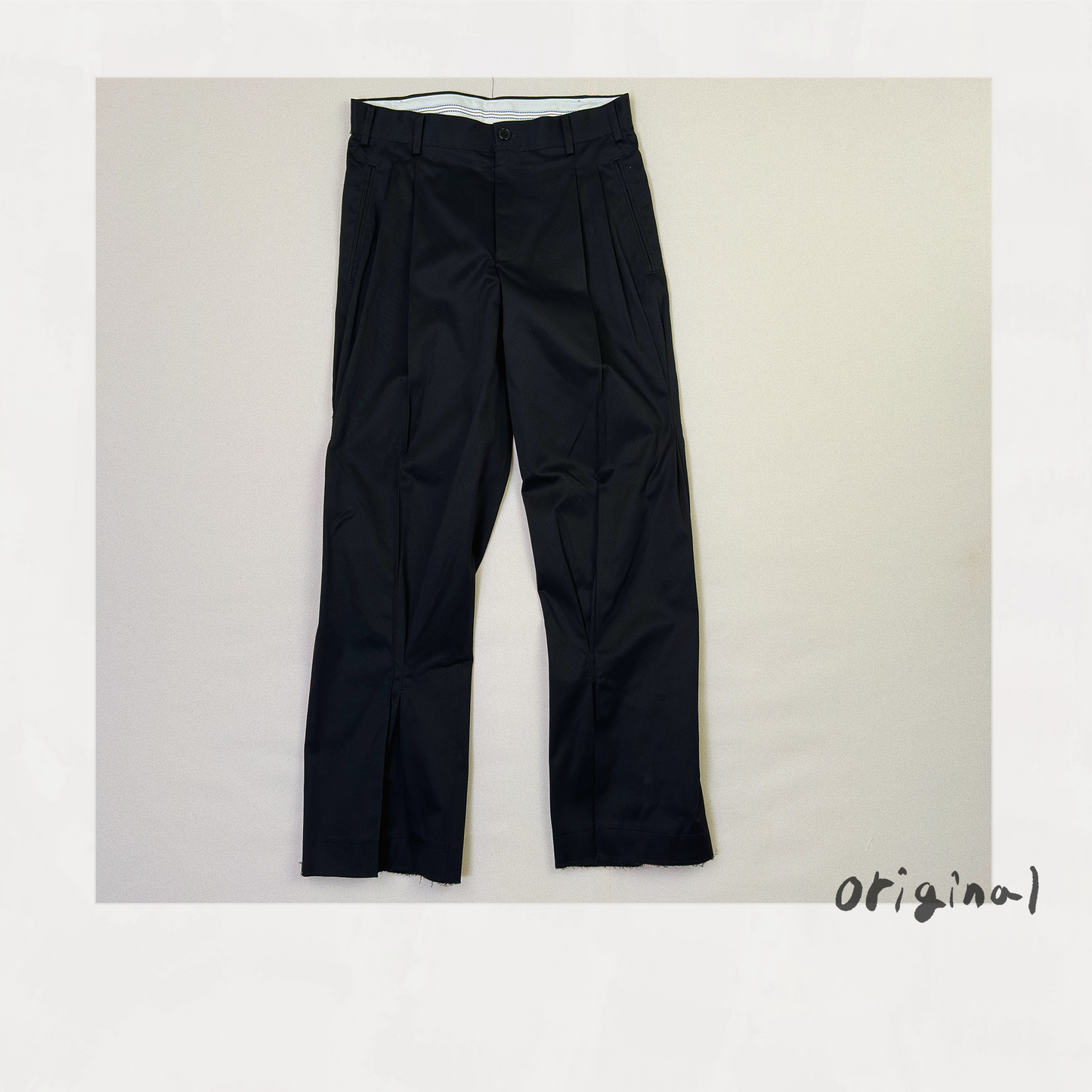Pleated Chino Pants  Black