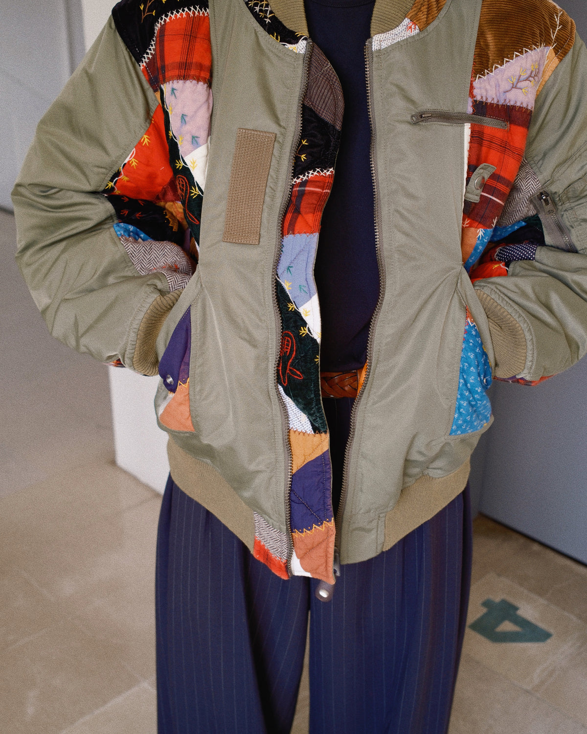 Quilt bomber jacket Khaki