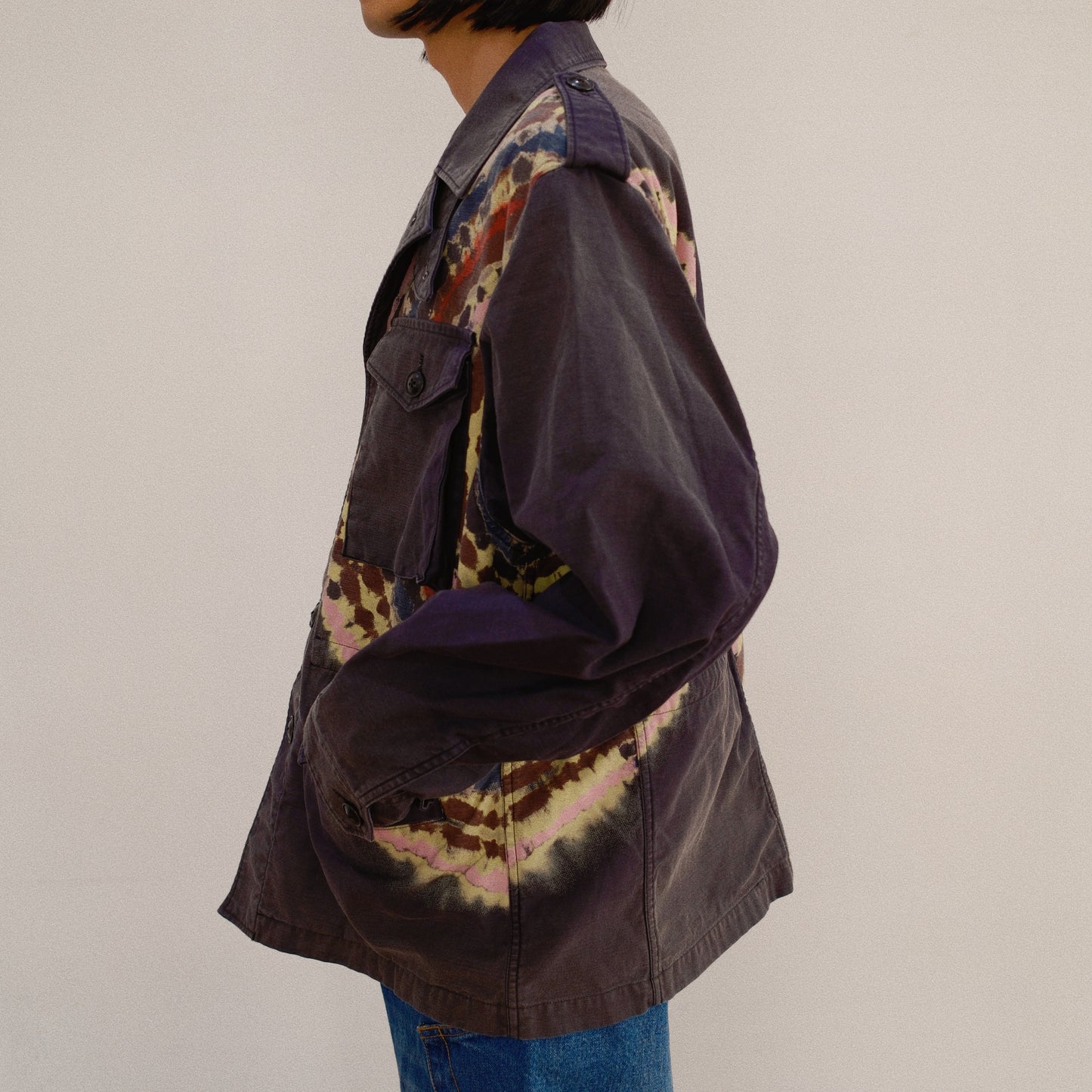Tie-Dye Military Jacket Black