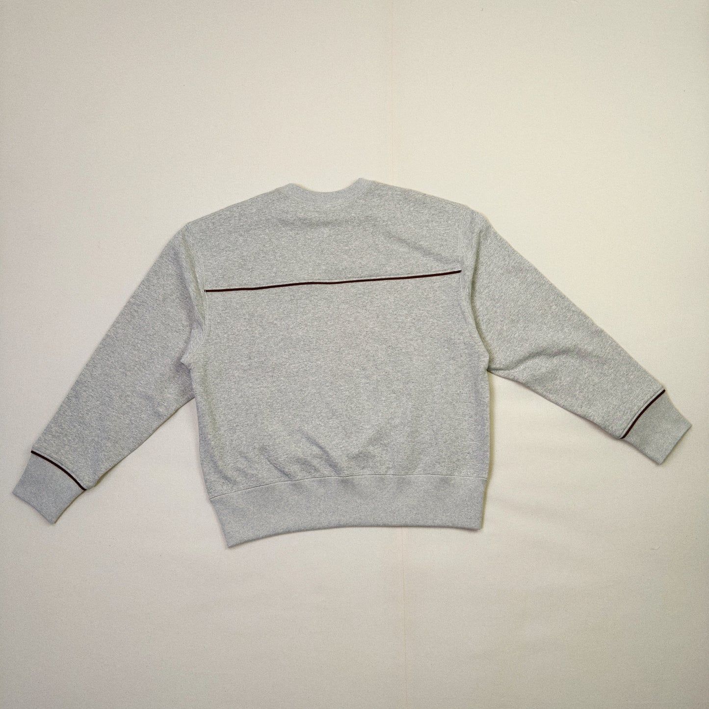 Leather-Trimmed Sweatshirt  Oatmeal