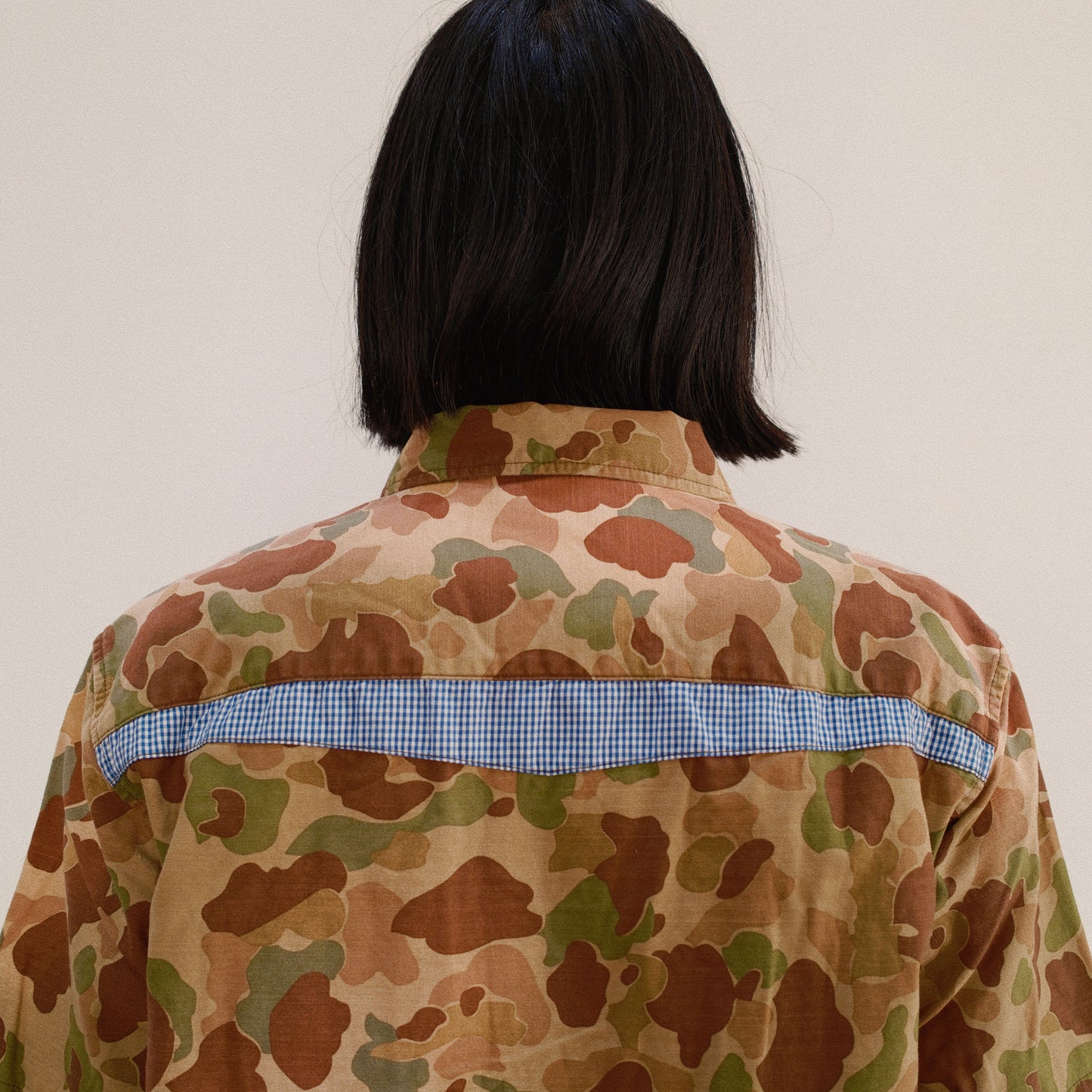 Patchworked Camo Shirt Khaki